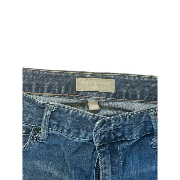 Banana Republic Stretch Denim Capri Jeans Cuffed Blue Size 14/33 - Picture 2 of 7